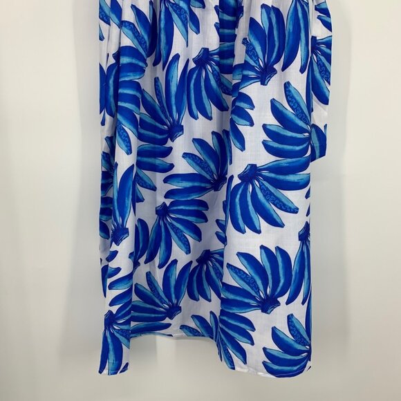 HT 360 Collective Skirt Blue Banana Print Maxi Tie Waist High Waist - Picture 9 of 16